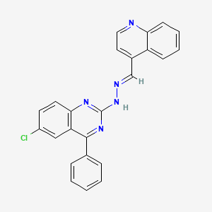 molecular formula C24H16ClN5 B5564566 4-quinolinecarbaldehyde (6-chloro-4-phenyl-2-quinazolinyl)hydrazone 