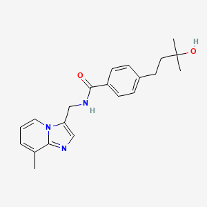 4-(3-hydroxy-3-methylbutyl)-N-[(8-methylimidazo[1,2-a]pyridin-3-yl)methyl]benzamide