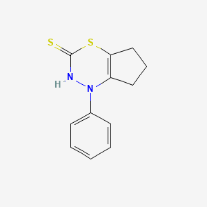 molecular formula C12H12N2S2 B5564622 1-苯基-1,5,6,7-四氢环戊[e][1,3,4]噻二嗪-3-硫醇 