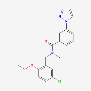 molecular formula C20H20ClN3O2 B5564633 N-(5-chloro-2-ethoxybenzyl)-N-methyl-3-(1H-pyrazol-1-yl)benzamide 