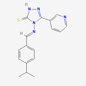 molecular formula C17H17N5S B5564634 4-[(4-isopropylbenzylidene)amino]-5-(3-pyridinyl)-4H-1,2,4-triazole-3-thiol 