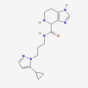 molecular formula C16H22N6O B5564817 N-[3-(5-cyclopropyl-1H-pyrazol-1-yl)propyl]-4,5,6,7-tetrahydro-1H-imidazo[4,5-c]pyridine-4-carboxamide dihydrochloride 