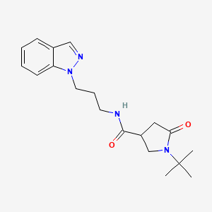 1-tert-butyl-N-[3-(1H-indazol-1-yl)propyl]-5-oxo-3-pyrrolidinecarboxamide