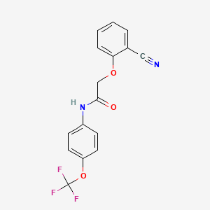 molecular formula C16H11F3N2O3 B5564880 2-(2-cyanophenoxy)-N-[4-(trifluoromethoxy)phenyl]acetamide 