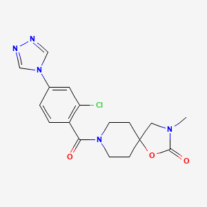 molecular formula C17H18ClN5O3 B5564916 8-[2-chloro-4-(4H-1,2,4-triazol-4-yl)benzoyl]-3-methyl-1-oxa-3,8-diazaspiro[4.5]decan-2-one 