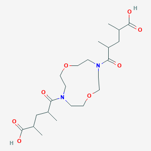 molecular formula C22H38N2O8 B5564936 5,5'-(1,7-dioxa-4,10-diazacyclododecane-4,10-diyl)bis(2,4-dimethyl-5-oxopentanoic acid) 