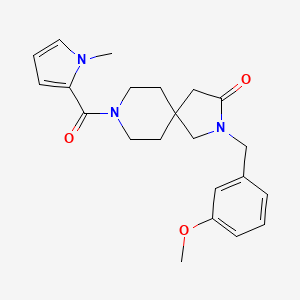 molecular formula C22H27N3O3 B5564945 2-(3-methoxybenzyl)-8-[(1-methyl-1H-pyrrol-2-yl)carbonyl]-2,8-diazaspiro[4.5]decan-3-one 