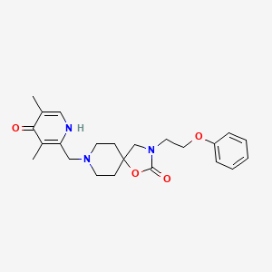 molecular formula C23H29N3O4 B5564958 8-[(3,5-dimethyl-4-oxo-1,4-dihydropyridin-2-yl)methyl]-3-(2-phenoxyethyl)-1-oxa-3,8-diazaspiro[4.5]decan-2-one 