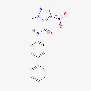 molecular formula C17H14N4O3 B5564978 N-4-biphenylyl-1-methyl-4-nitro-1H-pyrazole-5-carboxamide 