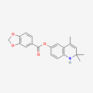 molecular formula C20H19NO4 B5564983 2,2,4-trimethyl-1,2-dihydro-6-quinolinyl 1,3-benzodioxole-5-carboxylate 