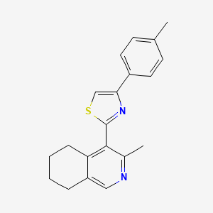 molecular formula C20H20N2S B5564992 3-甲基-4-[4-(4-甲基苯基)-1,3-噻唑-2-基]-5,6,7,8-四氢异喹啉 