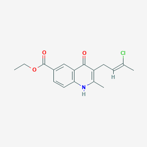 molecular formula C17H18ClNO3 B5564998 3-(3-氯-2-丁烯-1-基)-4-羟基-2-甲基-6-喹啉甲酸乙酯 