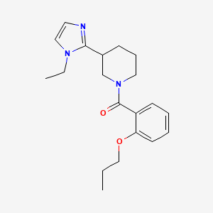 molecular formula C20H27N3O2 B5565002 3-(1-乙基-1H-咪唑-2-基)-1-(2-丙氧基苯甲酰基)哌啶 