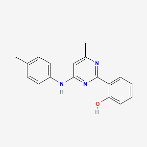 molecular formula C18H17N3O B5565008 2-{4-甲基-6-[(4-甲基苯基)氨基]-2-嘧啶基}苯酚 
