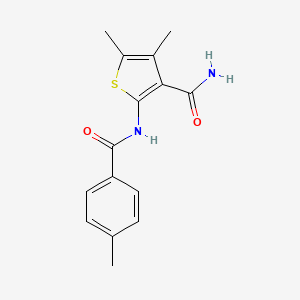 molecular formula C15H16N2O2S B5565023 4,5-dimethyl-2-[(4-methylbenzoyl)amino]-3-thiophenecarboxamide CAS No. 303139-08-4