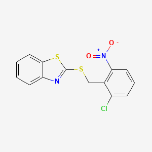 molecular formula C14H9ClN2O2S2 B5565039 2-[(2-氯-6-硝基苄基)硫代]-1,3-苯并噻唑 