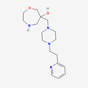 molecular formula C17H28N4O2 B5565057 6-({4-[2-(2-pyridinyl)ethyl]-1-piperazinyl}methyl)-1,4-oxazepan-6-ol dihydrochloride 