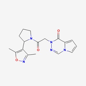 molecular formula C17H19N5O3 B5565065 2-{2-[2-(3,5-dimethylisoxazol-4-yl)pyrrolidin-1-yl]-2-oxoethyl}pyrrolo[1,2-d][1,2,4]triazin-1(2H)-one 