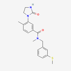 molecular formula C20H23N3O2S B5565083 N,4-二甲基-N-[3-(甲硫基)苄基]-3-(2-氧代-1-咪唑烷基)苯甲酰胺 