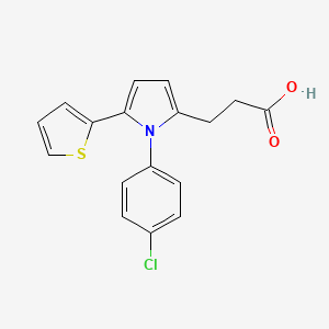 molecular formula C17H14ClNO2S B5565087 3-[1-(4-chlorophenyl)-5-(2-thienyl)-1H-pyrrol-2-yl]propanoic acid 