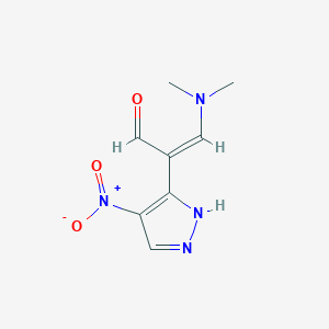 molecular formula C8H10N4O3 B5565092 3-(二甲氨基)-2-(4-硝基-1H-吡唑-3-基)丙烯醛 
