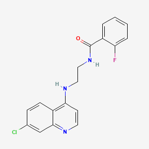 molecular formula C18H15ClFN3O B5565148 N-{2-[(7-chloro-4-quinolinyl)amino]ethyl}-2-fluorobenzamide 