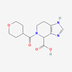 molecular formula C13H17N3O4 B5565153 5-(tetrahydro-2H-pyran-4-ylcarbonyl)-4,5,6,7-tetrahydro-1H-imidazo[4,5-c]pyridine-4-carboxylic acid 