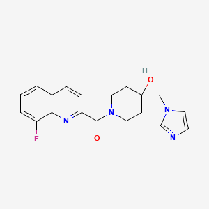 molecular formula C19H19FN4O2 B5565168 1-[(8-氟-2-喹啉基)羰基]-4-(1H-咪唑-1-基甲基)-4-哌啶醇 