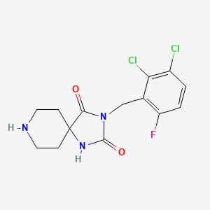 molecular formula C14H14Cl2FN3O2 B5565176 3-(2,3-二氯-6-氟苄基)-1,3,8-三氮杂螺[4.5]癸烷-2,4-二酮 