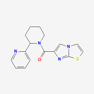 molecular formula C16H16N4OS B5565213 6-{[2-(2-吡啶基)-1-哌啶基]羰基}咪唑并[2,1-b][1,3]噻唑 