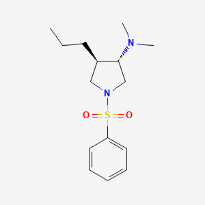 molecular formula C15H24N2O2S B5565243 (3S*,4R*)-N,N-二甲基-1-(苯磺酰基)-4-丙基-3-吡咯烷胺 