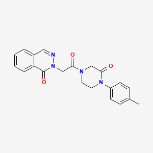 molecular formula C21H20N4O3 B5565246 2-{2-[4-(4-甲基苯基)-3-氧代-1-哌嗪基]-2-氧代乙基}-1(2H)-酞嗪酮 