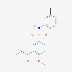 molecular formula C15H17N3O4S B5565267 2-methoxy-N-methyl-5-{[(4-methyl-2-pyridinyl)amino]sulfonyl}benzamide 