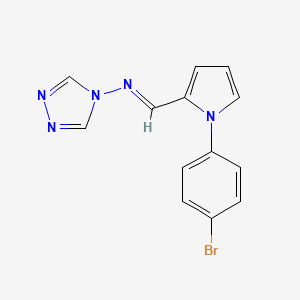 molecular formula C13H10BrN5 B5565274 N-{[1-(4-溴苯基)-1H-吡咯-2-基]亚甲基}-4H-1,2,4-三唑-4-胺 