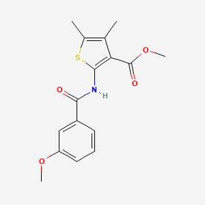 molecular formula C16H17NO4S B5565305 2-[(3-甲氧基苯甲酰)氨基]-4,5-二甲基-3-噻吩甲酸甲酯 