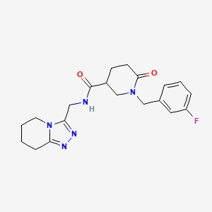 molecular formula C20H24FN5O2 B5565323 1-(3-fluorobenzyl)-6-oxo-N-(5,6,7,8-tetrahydro[1,2,4]triazolo[4,3-a]pyridin-3-ylmethyl)-3-piperidinecarboxamide 