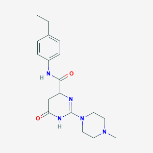 molecular formula C18H25N5O2 B5565332 N-(4-ethylphenyl)-2-(4-methyl-1-piperazinyl)-6-oxo-3,4,5,6-tetrahydro-4-pyrimidinecarboxamide 