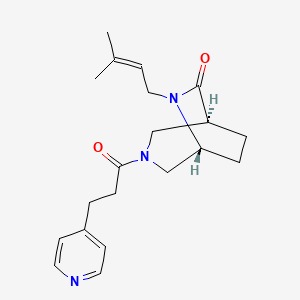 molecular formula C20H27N3O2 B5565336 (1S*,5R*)-6-(3-甲基-2-丁烯-1-基)-3-[3-(4-吡啶基)丙酰]-3,6-二氮杂双环[3.2.2]壬烷-7-酮 