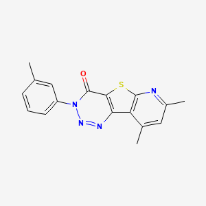molecular formula C17H14N4OS B5565344 7,9-dimethyl-3-(3-methylphenyl)pyrido[3',2':4,5]thieno[3,2-d][1,2,3]triazin-4(3H)-one 