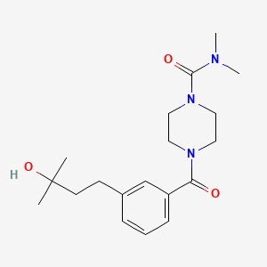 molecular formula C19H29N3O3 B5565370 4-[3-(3-羟基-3-甲基丁基)苯甲酰]-N,N-二甲基-1-哌嗪甲酰胺 