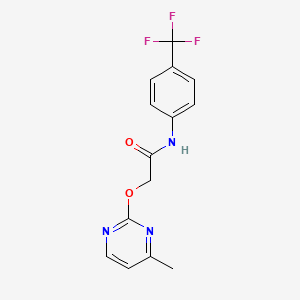 molecular formula C14H12F3N3O2 B5565373 2-[(4-甲基-2-嘧啶基)氧基]-N-[4-(三氟甲基)苯基]乙酰胺 