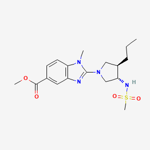 molecular formula C18H26N4O4S B5565386 methyl 1-methyl-2-{(3S*,4R*)-3-[(methylsulfonyl)amino]-4-propyl-1-pyrrolidinyl}-1H-benzimidazole-5-carboxylate 