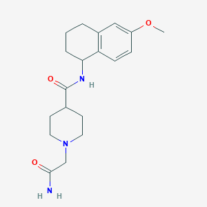 molecular formula C19H27N3O3 B5565395 1-(2-amino-2-oxoethyl)-N-(6-methoxy-1,2,3,4-tetrahydro-1-naphthalenyl)-4-piperidinecarboxamide 