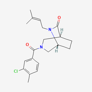molecular formula C20H25ClN2O2 B5565421 (1S*,5R*)-3-(3-氯-4-甲基苯甲酰)-6-(3-甲基-2-丁烯-1-基)-3,6-二氮杂双环[3.2.2]壬烷-7-酮 