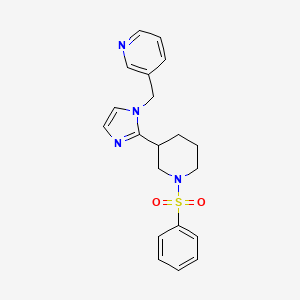 molecular formula C20H22N4O2S B5565435 3-({2-[1-(苯磺酰)哌啶-3-基]-1H-咪唑-1-基}甲基)吡啶 