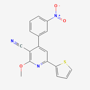 molecular formula C17H11N3O3S B5565452 2-methoxy-4-(3-nitrophenyl)-6-(2-thienyl)nicotinonitrile 