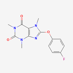 molecular formula C14H13FN4O3 B5565479 8-(4-氟苯氧基)-1,3,7-三甲基-3,7-二氢-1H-嘌呤-2,6-二酮 