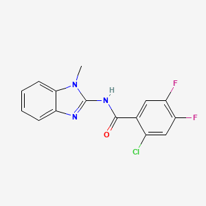 molecular formula C15H10ClF2N3O B5565485 2-chloro-4,5-difluoro-N-(1-methyl-1H-benzimidazol-2-yl)benzamide CAS No. 632300-31-3