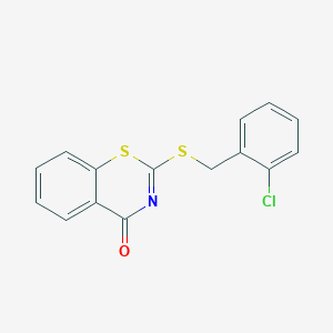 molecular formula C15H10ClNOS2 B5565513 2-[(2-chlorobenzyl)thio]-4H-1,3-benzothiazin-4-one 