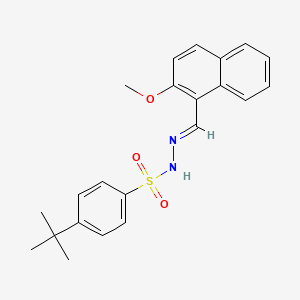 molecular formula C22H24N2O3S B5565527 4-tert-butyl-N'-[(2-methoxy-1-naphthyl)methylene]benzenesulfonohydrazide 